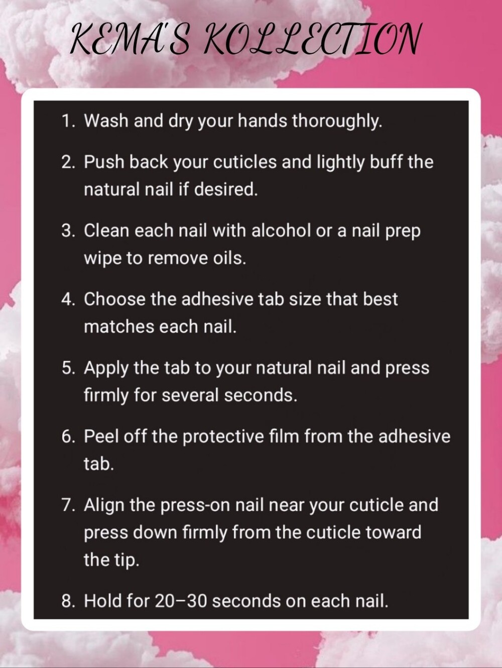 Press-On Nail Application Instructions